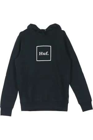 Huf Sweathshirts & Hoodies, Herre, Sort, XL, Bomuld, Sort hættetrøje med bokslogo