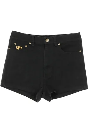 Karl Kani Shorts, Dame, Sort, XS, Denim, Sort Denim Shorts med Kani Logo