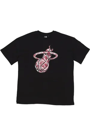 New Era Sport, Herre, Sort, XL, Bomuld, Miami Heat Logo Tee Sort/Rød