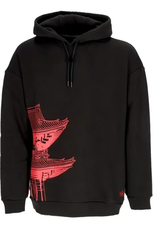 DOLLY NOIRE Sweathshirts & Hoodies, Herre, Sort, XL, Bomuld, Tokyo Over Hoodie Sort/Magenta