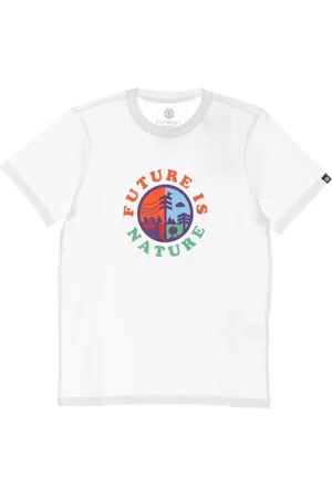 Element Top, Herre, Hvid, M, Bomuld, Hvid Crew Neck T-shirt med Logo