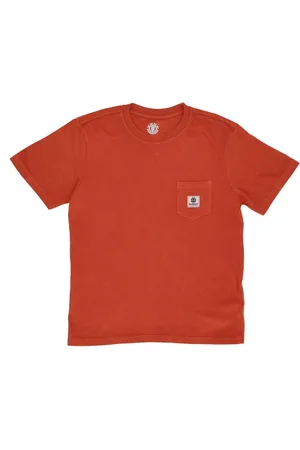 Element Top, Herre, Brun, L, Bomuld, Lomme Pigment Tee Crew-Neck T-Shirt