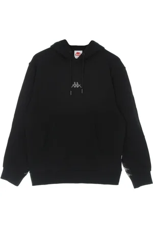 Kappa Sweathshirts & Hoodies, Herre, Sort, S, Bomuld, Sort hættetrøje med krest