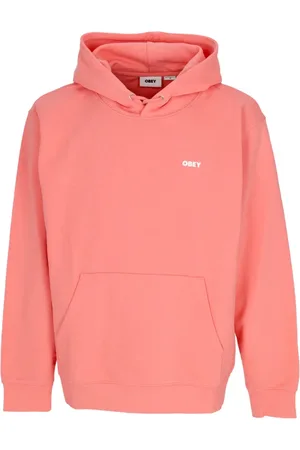 Obey Sweathshirts & Hoodies, Herre, Lyserød, XS, Bomuld, Letvægts hættetrøje i fransk terry