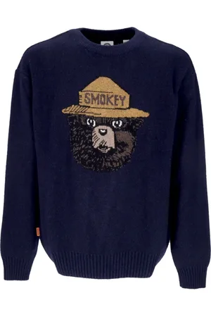 Element Strik, Herre, Blå, S, Uld, Jacquard Sweater Smokey Bear Eclipse Navy