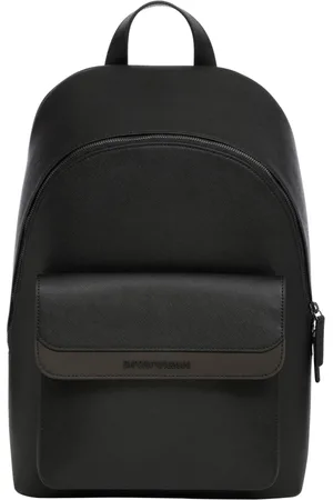 Emporio Armani Taske, Herre, Sort, ONE SIZE, Uld, Stilfuld rygsæk med lynlås og logo