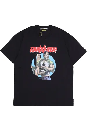 IUTER Top, Herre, Sort, XL, Bomuld, Sort Crew Neck T-shirt med Logo