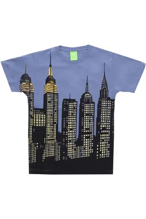 Huf Top, Herre, Blå, L, Bomuld, New York Skyline Tee Blå T-shirt