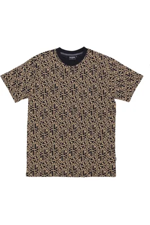 DOLLY NOIRE Top, Herre, Brun, L, Bomuld, Monogram Sort Tee Kortærmet Bomuld