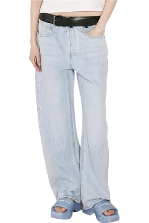 Alexander Wang Jeans, Dame, Blå, W29, Læder, Ballon Jeans med Læderbælte