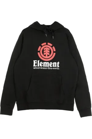 Element Sweathshirts & Hoodies, Herre, Sort, XL, Bomuld, Vertikal hættetrøje Flint Sort