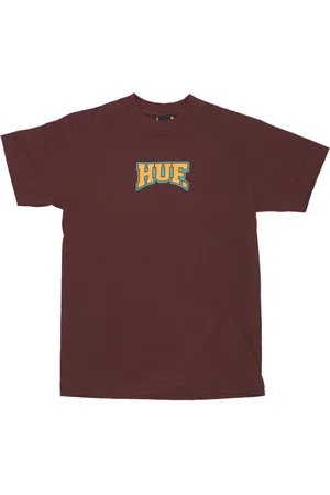 Huf Top, Herre, Lilla, S, Bomuld, Aubergine Home Team Tee Kortærmet