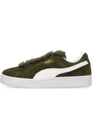 PUMA Sko, Herre, Grøn, 41 EU, Suede, Suede Lav Sko Mørk Oliven/Hvid