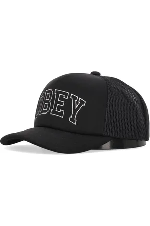 Obey Tilbehør, Herre, Sort, ONE SIZE, Polyester, Sort trucker kasket med buet skygge