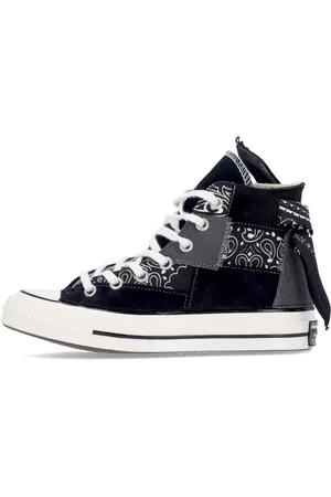 Converse Sko, Herre, Sort, 42 1/2 EU, Læder, Sort Paisley Patchwork Høj Top Sneaker