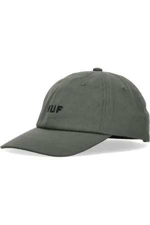 Huf Tilbehør, Herre, Grøn, ONE SIZE, Bomuld, Buet skyggehue 6 panel hat