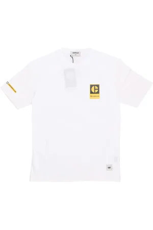 Caterpillar Top, Herre, Hvid, XL, Bomuld, Logo Tee Bone T-Shirt