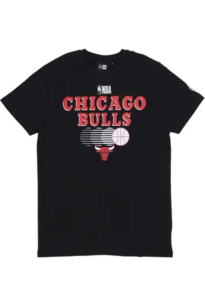 New Era Sport, Herre, Sort, 2XL, Bomuld, Chicago Bulls NBA Grafisk Tee Sort
