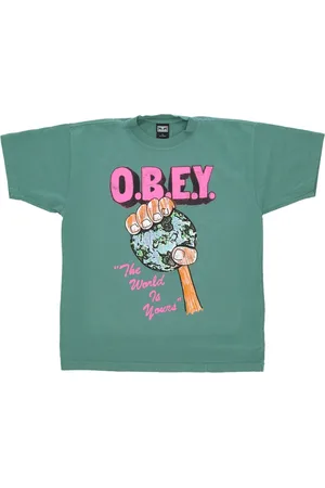 Obey Top, Herre, Grøn, M, Bomuld, Palm Leaf Herre T-shirt