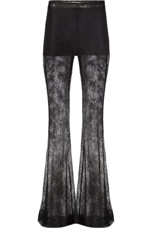Nina Ricci Bukser, Dame, Sort, S, Sort Chantilly Lace Flared Bukser