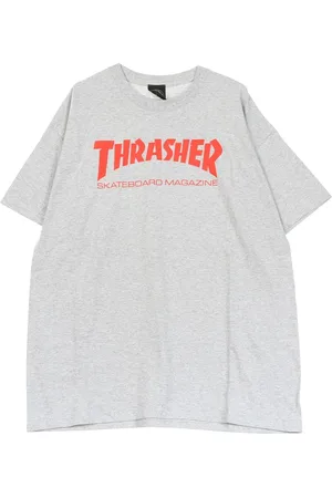 Thrasher Top, Herre, Grå, XL, Bomuld, Skatemag Tee Herre T-shirt Grå/rød