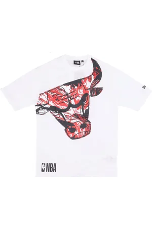New Era Sport, Herre, Hvid, XL, Bomuld, Chicago Bulls AOP Oversize Tee
