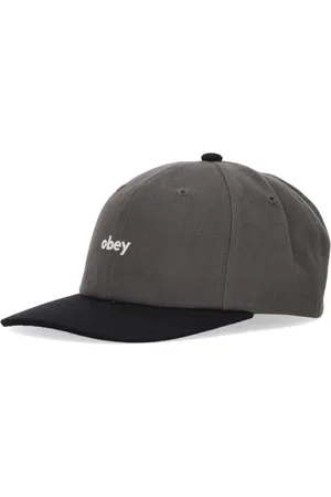 Obey Tilbehør, Herre, Grå, ONE SIZE, Uld, Buet Skygge Snapback Kasket Mørkegrå