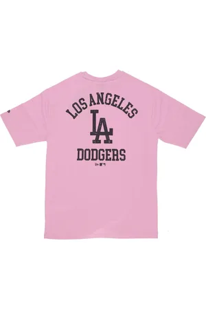 New Era Top, Herre, Lyserød, XL, Bomuld, Dodgers Wordmark Tee /Black
