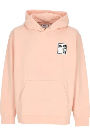 Obey Sweathshirts & Hoodies, Herre, Lyserød, L, Bomuld, Øjne Ikon Letvægts Hættetrøje