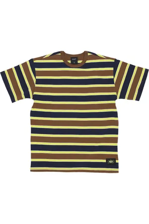 Huf Top, Herre, Flerfarvet, L, Bomuld, Stribet Strik T-shirt