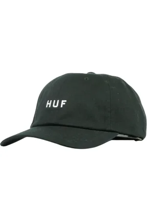 Huf Tilbehør, unisex, Sort, ONE SIZE, Bomuld, Buet Skyggehue Essentials Logo Sort