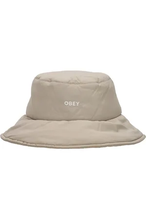 Obey Tilbehør, Herre, Grå, ONE SIZE, Polyester, Isoleret Sølvgrå Bucket Hat