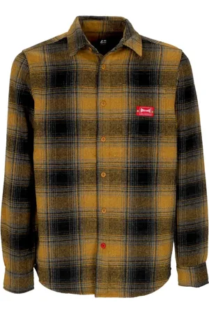 Etnies Skjorte, Herre, Brun, M, Polyester, Rutet Flannel Langærmet Skjorte