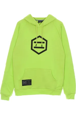 DOLLY NOIRE Sweathshirts & Hoodies, Herre, Grøn, L, Bomuld, Logo Hoodie Gul/Sort