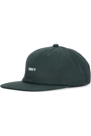 Obey Tilbehør, Herre, Grøn, ONE SIZE, Bomuld, Flad skyggehue i fed twill med justerbar strop
