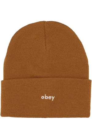 Obey Tilbehør, Herre, Brun, ONE SIZE, Uld, Karma Beanie Rubber Hat