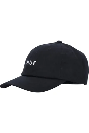 Huf Tilbehør, Herre, Sort, ONE SIZE, Bomuld, Sort Buet Skyggehue 6 Panel