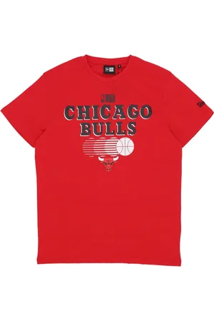 New Era Top, Herre, Rød, L, Bomuld, Chicago Bulls NBA Grafisk Tee Rød/Sort