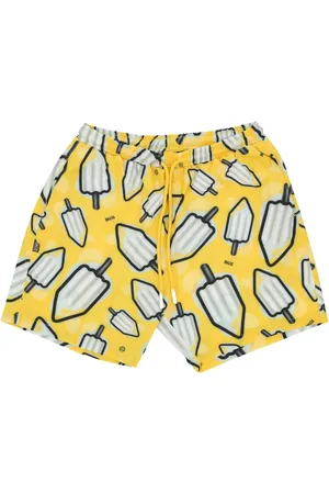 DOLLY NOIRE Badetøj, Herre, Gul, XL, Polyester, Citronmønster Badeshorts Gul
