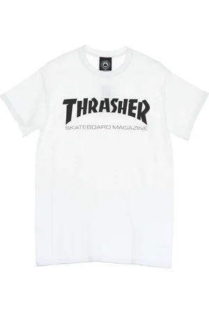 Thrasher Top, Herre, Hvid, L, Bomuld, Skatemag Tee Herre T-shirt Hvid/sort
