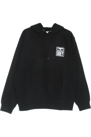 Obey Sweathshirts & Hoodies, Herre, Sort, XS, Bomuld, Ikonisk Letvægts Hættetrøje