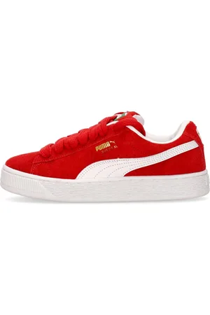 PUMA Sko, Herre, Rød, 46 EU, Rød/Hvid Ruskind Lav Sko