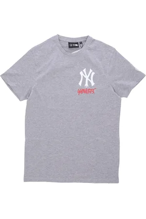 New Era Sport, Herre, Grå, L, Bomuld, Yankees Logo Grafisk Tee