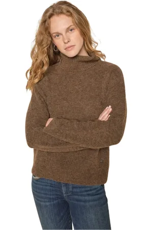 Mos Mosh Strik, Dame, Brun, L, Uld, Blød Strik Rollneck Sweater Rain Drum