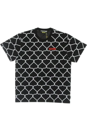 IUTER Top, Herre, Sort, XL, Bomuld, Sort Net Tee Kortærmet T-shirt