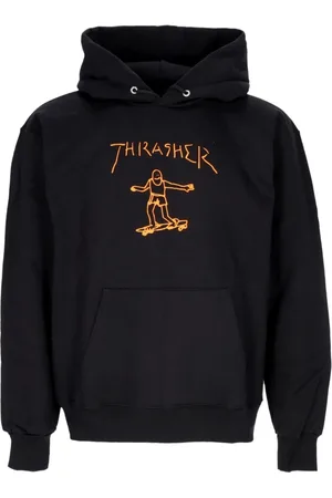Thrasher Sweathshirts & Hoodies, Herre, Sort, S, Bomuld, Sort/Orange Herre Sweatshirt Hættetrøje