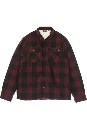 Dickies Skjorte, Herre, Brun, XL, Bomuld, Sherpa Foret Polstret Skjorte Maroon