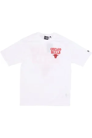 New Era Sport, Herre, Hvid, 2XL, Bomuld, Chicago Bulls Script Tee Hvid/Rød