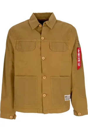 Alpha Industries Jakke, Herre, , L, Bomuld, Farveblok Overshirt Jakke Khaki