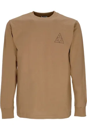 Huf Top, Herre, Brun, XL, Bomuld, Triangle Langærmet T-shirt Kamel